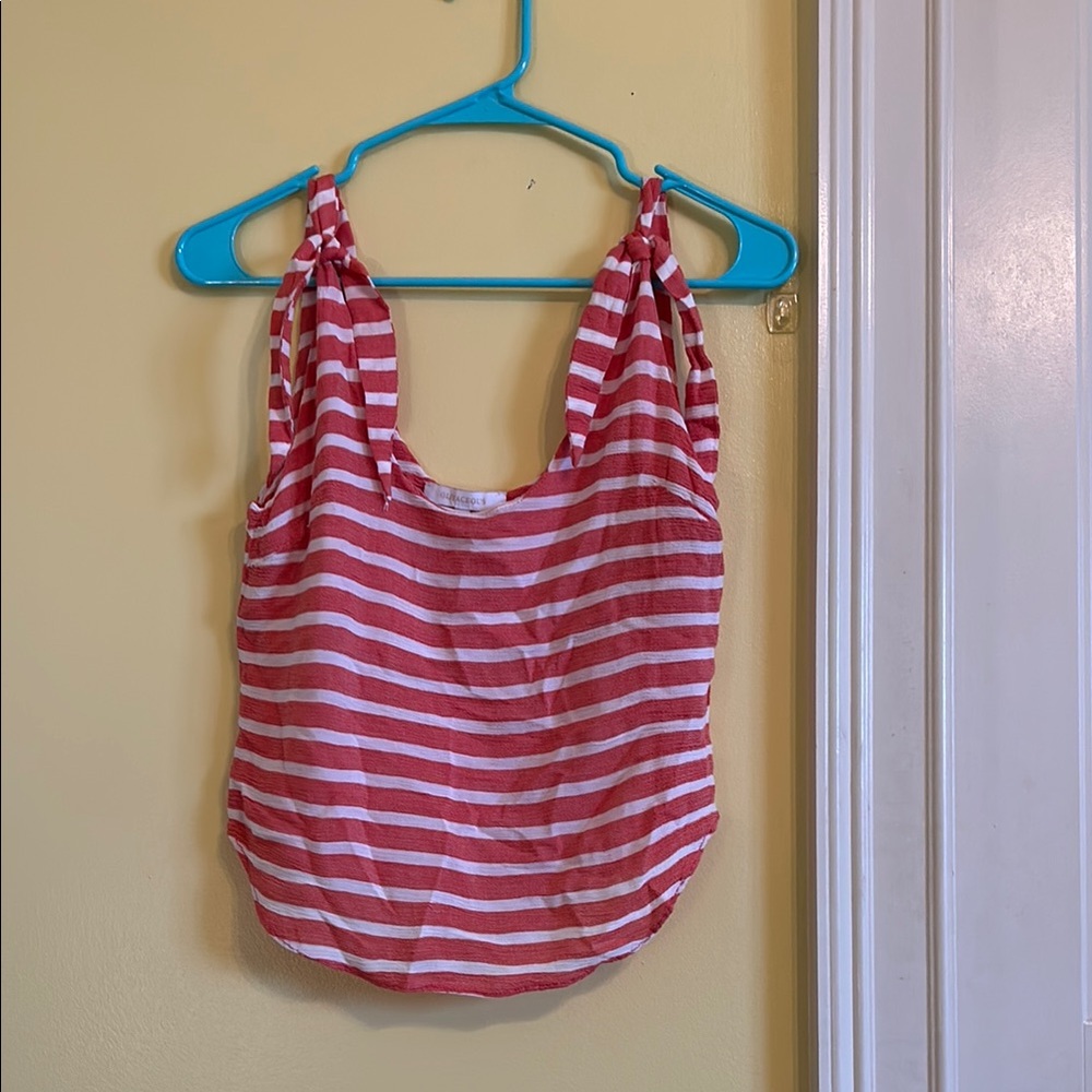 Striped Red and White Tank Top